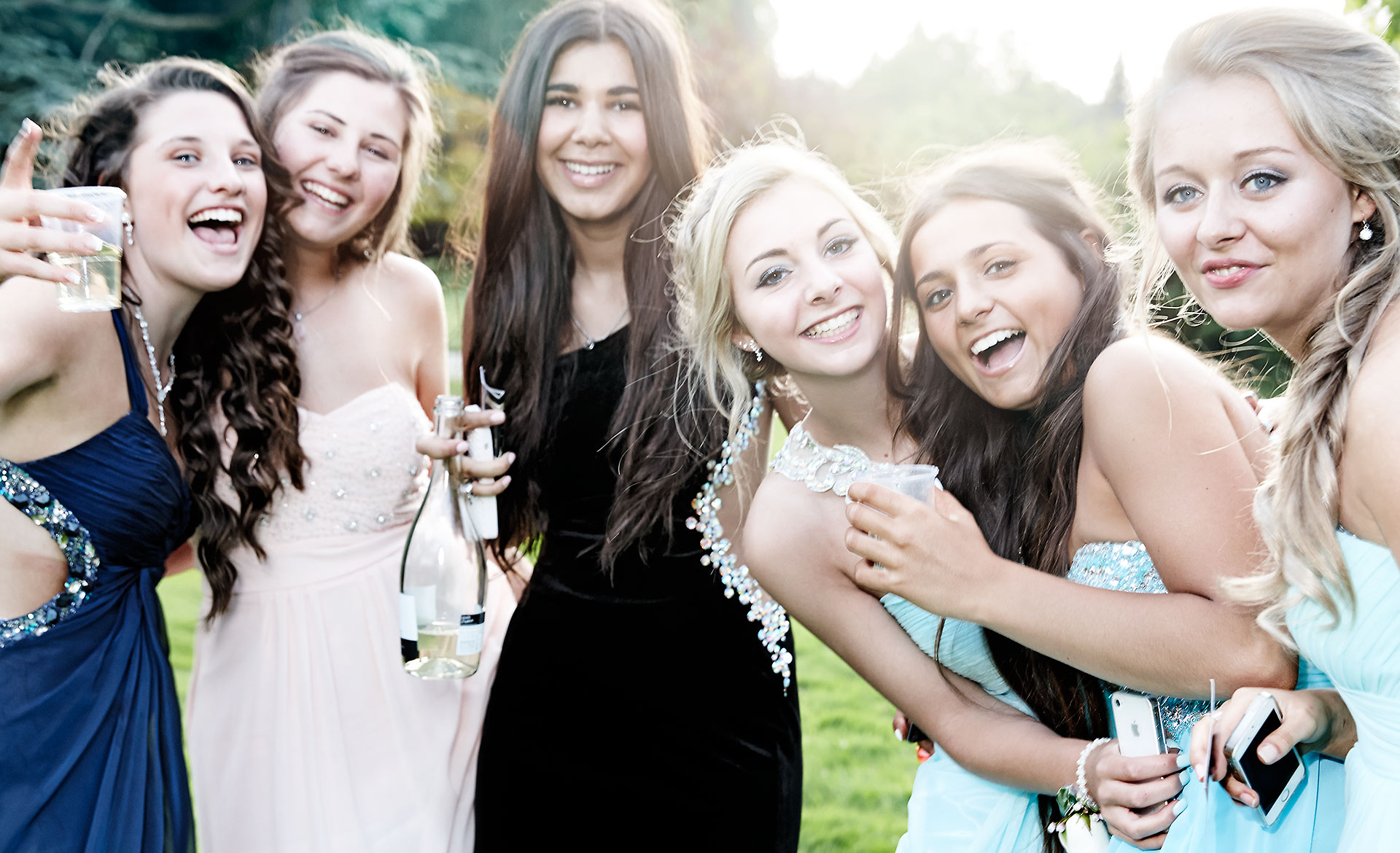 Portrait of laughing girls